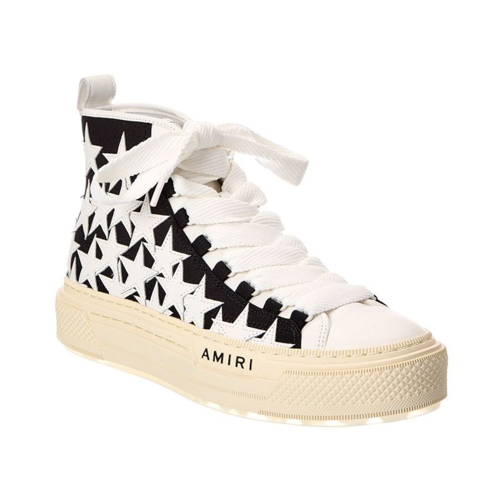 Amiri Canvas & Leather High-Top Sneaker, Black
